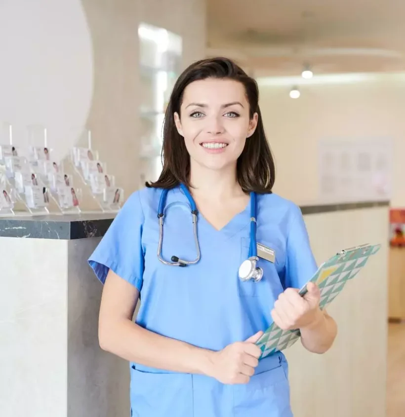 female-nurse-posing-in-clinic